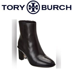 Tory Burch Brooke stamped heel ankle boots black size 7